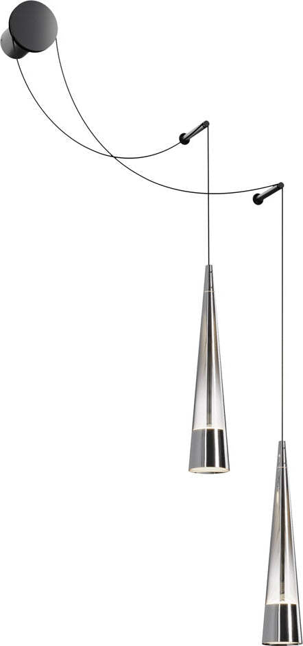 Applique-Da-Parete-Moderno-Sintesi-Metallo-Cromo-Vetro-2-Luci-Led-24W