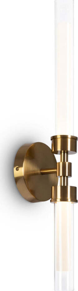 Applique-Da-Parete-Moderno-Stelo-Metallo-Ottone-Vetro-2-Luci-Led-7W