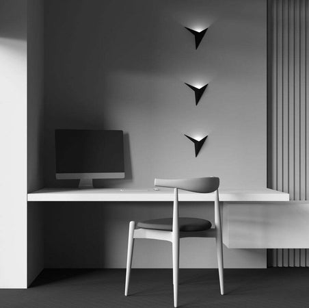 Applique-Da-Parete-Moderno-Trame-Metallo-Nero-Luce-Led-Integrato-3W