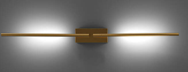 Applique-Da-Parete-Moderno-Tubular-2-Luci-Regolabili-Metallo-Oro-Satinato-Led-8W