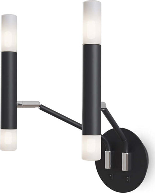 Applique-Da-Parete-Moderno-Vigo-Metallo-Nero-Vetro-4-Luci-G9-25W