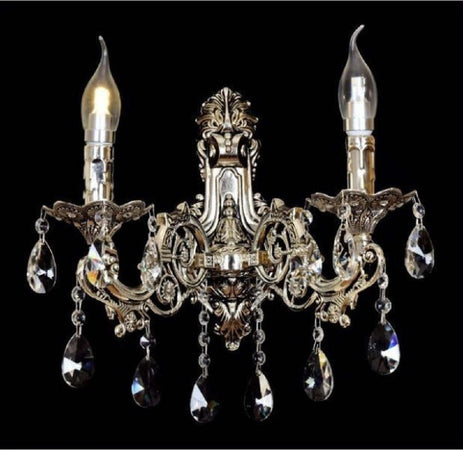 Applique Da Parete Muro Classica 2 Bracci Attacco E14 Cristalli Pendenti E02-2 Casa, arredamento e bricolage > Illuminazione da interno > Applique per interno Trade Shop italia - Napoli, Commerciovirtuoso.it