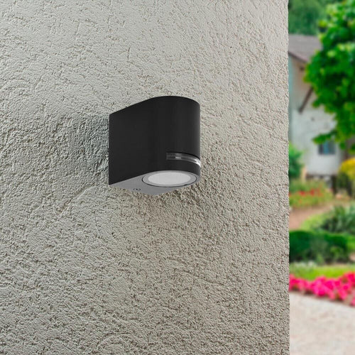 Applique Da Parete Muro Lampada Portafaretto Gu10 Interno Esterno Ip54 Nero Universo