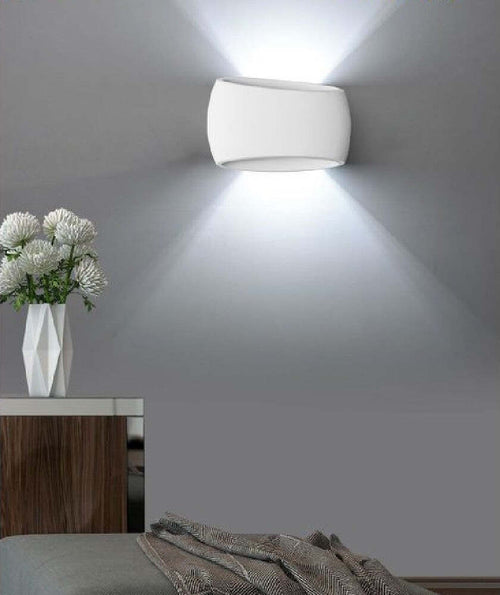 Applique Da Parete Ovale In Gesso Verniciabile Doppia Emissione Luminosa R7s E08 Casa, arredamento e bricolage > Illuminazione da interno > Applique per interno Trade Shop italia - Napoli, Commerciovirtuoso.it