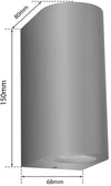 Applique Doppia Luce Lampada Da Parete Interno Esterno Porta Faretto Gu10 Es14g Universo