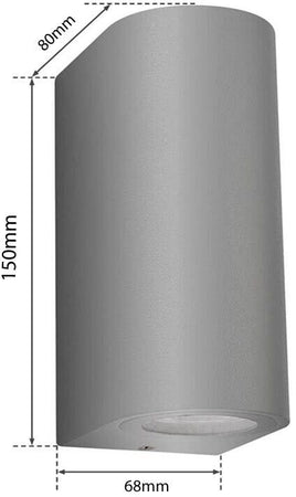 Applique Doppia Luce Lampada Da Parete Interno Esterno Porta Faretto Gu10 Es14g Universo