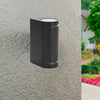 Applique Doppio Lampada Da Parete Muro Portafaretto Gu10 Esterno Ip54 Nero Universo