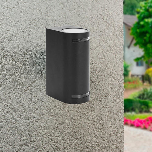 Applique Doppio Lampada Da Parete Muro Portafaretto Gu10 Esterno Ip54 Nero Universo