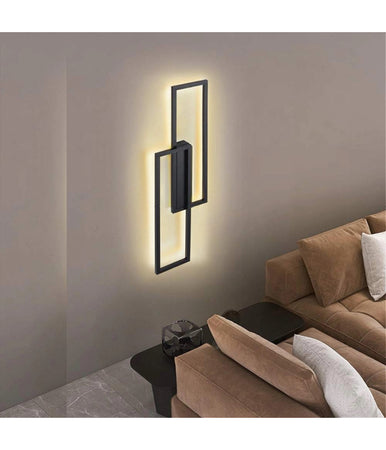 Applique Doppio Rettangolo 32 W Da Parete Lumetto 3 Temperature Di Luce Aq25-n3c