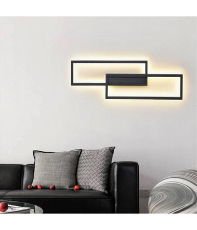 Applique Doppio Rettangolo 32 W Da Parete Lumetto 3 Temperature Di Luce Aq25-n3c