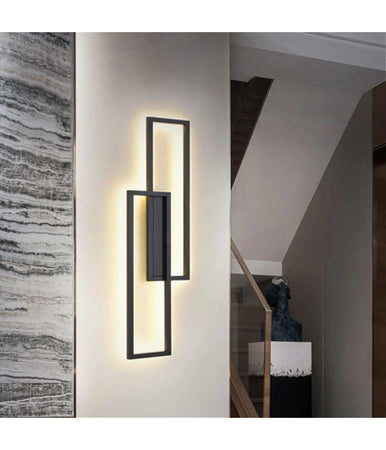 Applique Doppio Rettangolo 32 W Da Parete Lumetto 3 Temperature Di Luce Aq25-n3c