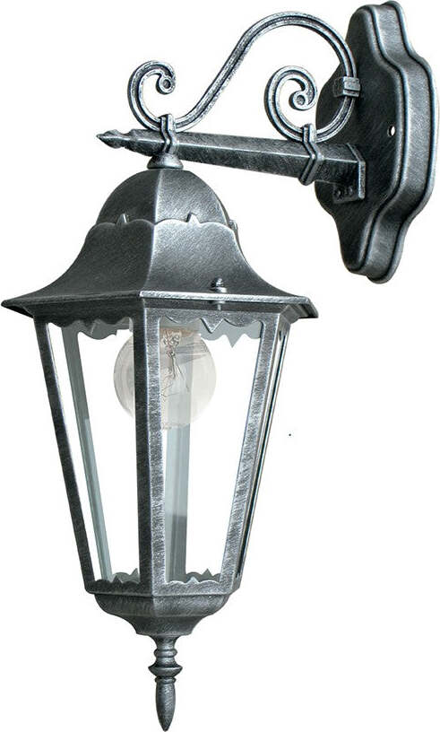 Applique Down Firenze Nero/Argento 1Xe27 Ip44 28,6X50,5X20,5Cm Illuminazione/Illuminazione per esterni/Lampade da parete Led Mall Home - Napoli, Commerciovirtuoso.it