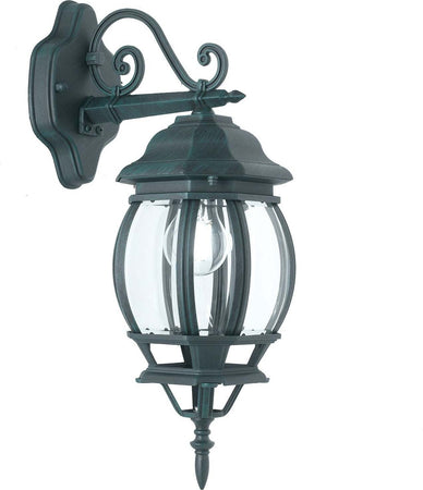 Applique Down Santiago Nero/Verde 1Xe27 Ip44 25X46X15,5Cm Illuminazione/Illuminazione per esterni/Lampade da parete Led Mall Home - Napoli, Commerciovirtuoso.it