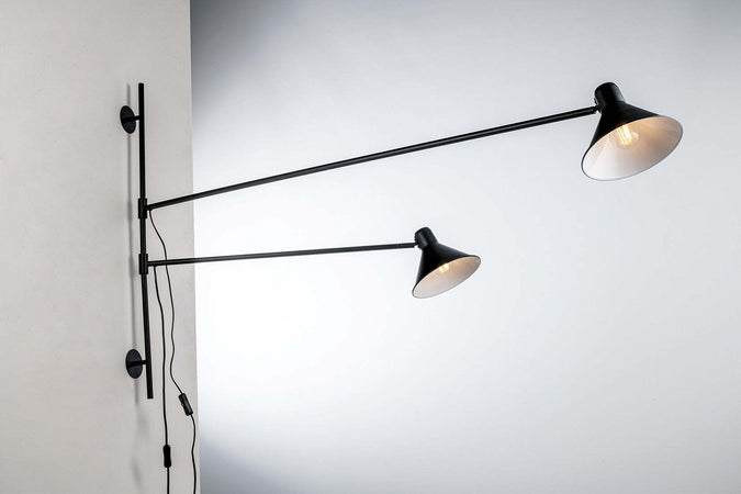 Applique Duetto Nero 2Xe27 154X90X20,5Cm Illuminazione/Illuminazione per interni/Illuminazioni per pareti/Applique Led Mall Home - Napoli, Commerciovirtuoso.it