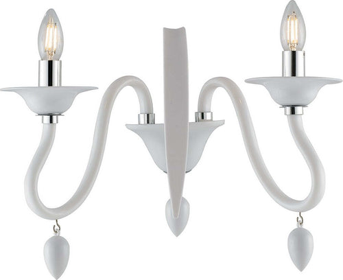 Applique Estefan Bianco 2Xe14 39X29X23Cm Illuminazione/Illuminazione per interni/Illuminazioni per pareti/Applique Led Mall Home - Napoli, Commerciovirtuoso.it