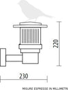 Applique-esterni-Lampadari-Bartalini-MINILITE-ML-04-MT-E27-LED-duralighting-lampada-parete