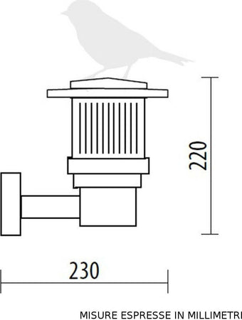 Applique-esterni-Lampadari-Bartalini-MINILITE-ML-04-MT-E27-LED-duralighting-lampada-parete