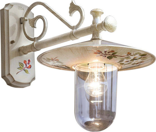 Applique-Esterno-Classica-Genova-Metallo-Ceramica-Bianco-Sfumato-Oro-1-Luce-E27