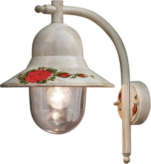 Applique-Esterno-Classica-Imperia-Metallo-Ceramica-Bianco-Sfumato-1-Luce-E27