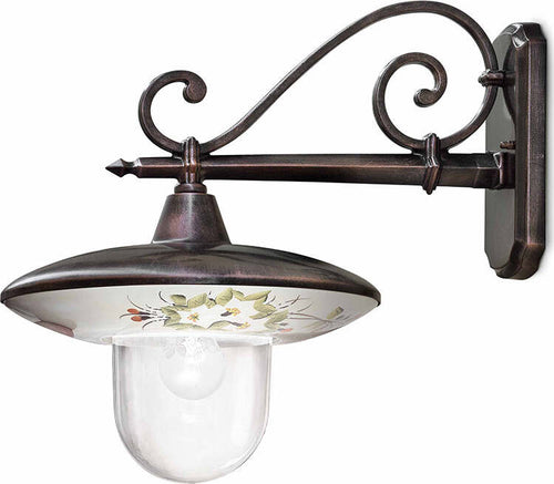 Applique-Esterno-Classica-Latina-Metallo-E-Ceramica-Nero-Sfumato-Rame-1-Luce-E27