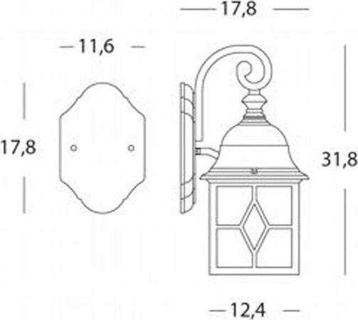Applique-Esterno-Contemporanea-Rice-Alluminio-E-Vetro-Nero-E-Argento-1-Luce-E27
