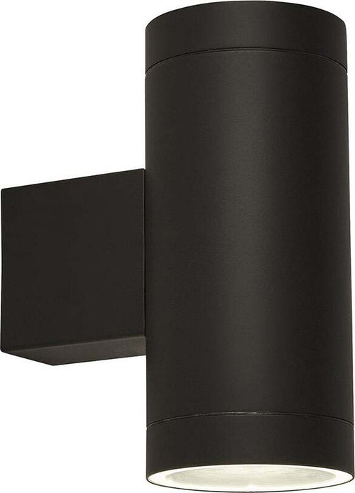 Applique-Esterno-Contemporanea-Rochester-Acciaio-Nero-Vetro-Bianco-2-Luci-Gu10