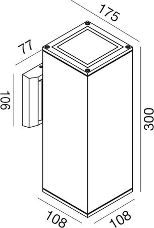 Applique-esterno-Gea-Led-AMON-QB-GES1016-GES1017-IP65-E27-LED-lampada-parete-moderna-biemissione