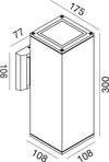 Applique-esterno-Gea-Led-AMON-QB-GES1018-IP65-E27-LED-lampada-parete-classica-biemissione