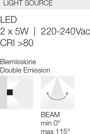 Applique-esterno-Gea-Led-ZORA-LED-IP65-GES1021-5W-fascio-regolabile-lampada-parete-biemissione-moderna