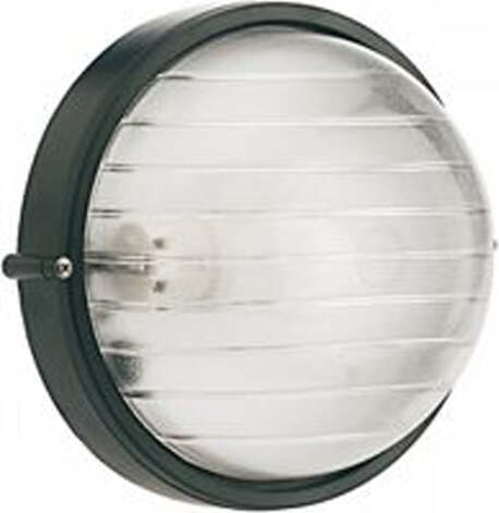 Applique-Esterno-Grande-Industriale-Tonda-Alluminio-E-Vetro-Nero-1-Luce-E27