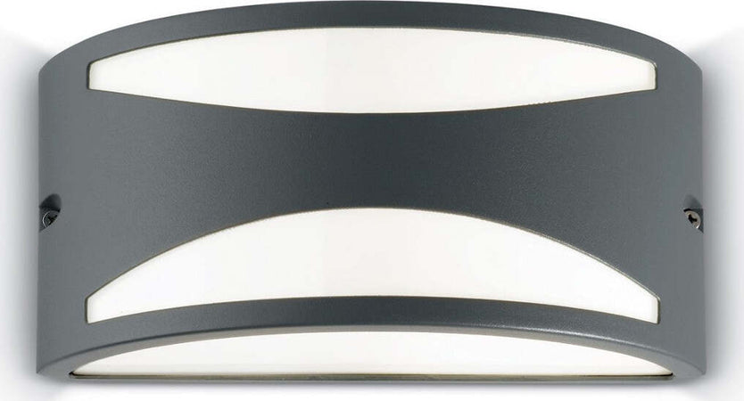 Applique-esterno-Ideal-Lux-REX-3-AP1-092447-E27-LED-IP44-alluminio-lampada-parete