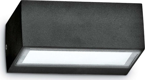 Applique-esterno-Ideal-Lux-TWIN-AP1-115368-115351-115375-G9-LED-IP44-alluminio-lampada-parete-biemissione