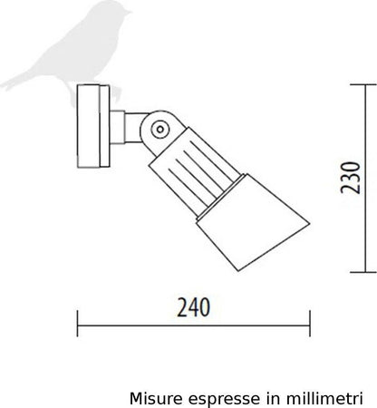 Applique-esterno-Lampadari-Bartalini-PAR-20-R1-M-E27-LED-duralighting-orienttabile-lampada-parete