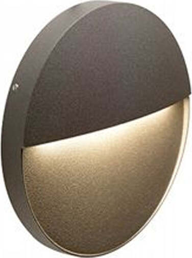 Applique-Esterno-Moderna-Geo-Round-Alluminio-E-Termoplastica-Caffè-Led-6W-4000K