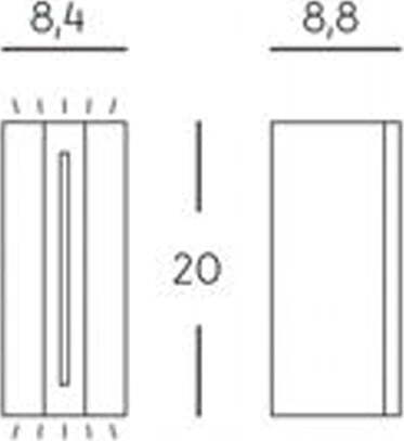 Applique-Esterno-Moderna-Vision-Alluminio-E-Termoplastica-Bianco-Led-8+4W-4000K