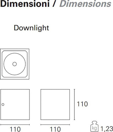 Applique-esterno-Pan-International-BOXER-LED-DOWN-IP54-lampada-parete-giardino