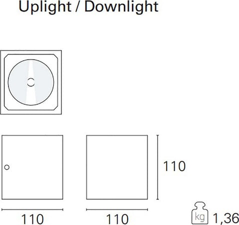 Applique-esterno-Pan-International-BOXER-LED-UP-DOWN-IP54-lampada-parete-giardino