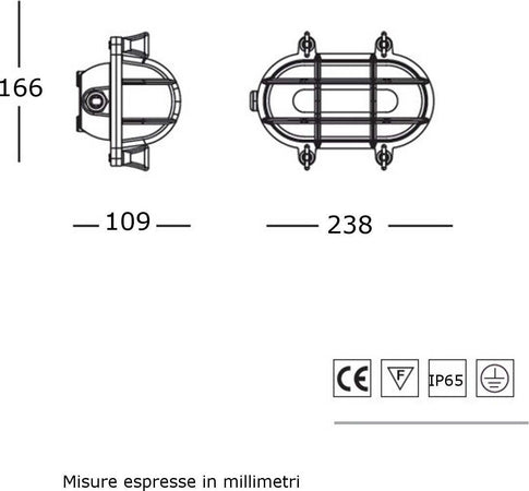 Applique-esterno-rustico-Lampadari-Bartalini-GABBIETTA-895-897-AO-E27-LED-ottone-vetro-lampada-parete-soffitto