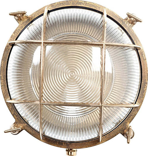 Applique-esterno-rustico-Lampadari-Bartalini-GABBIETTA-896-898-AO-E27-LED-ottone-vetro-lampada-parete-soffitto