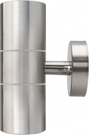 Applique-Faretto-Plafoniera-Doppio-Faretto-Fascio-Dw-Acciaio-Luce-Muro-Ip65