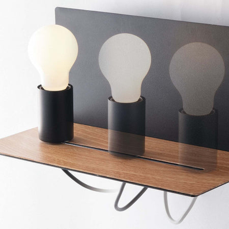 Applique Flash Nero Usb 1Xe27 33X15X18Cm Illuminazione/Illuminazione per interni/Illuminazioni per pareti/Applique Led Mall Home - Napoli, Commerciovirtuoso.it