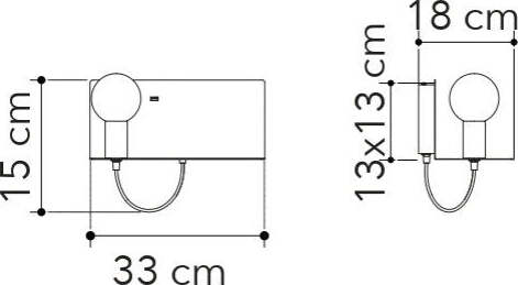 Applique-Flash-Nero-Usb-1Xe27-33X15X18Cm