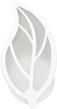 Applique Foglia In Vetro A Parete Luce Bianca Lampada Led Interno 7 W E32f Universo