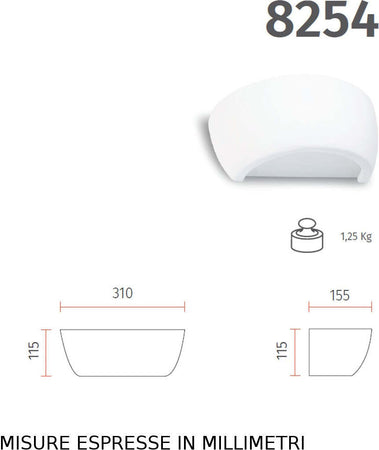 Applique-gesso-9010-Belfiore-DARLA-BIG-8254-41-E27-LED-biemissione-lampada-parete