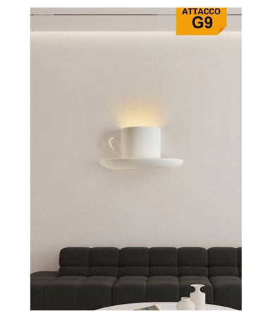 Applique Gesso A Forma Di Tazza Da Caffè A Parete Verniciabile Attacco G9 Gs-e85