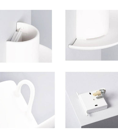 Applique Gesso A Forma Di Tazza Da Caffè A Parete Verniciabile Attacco G9 Gs-e85