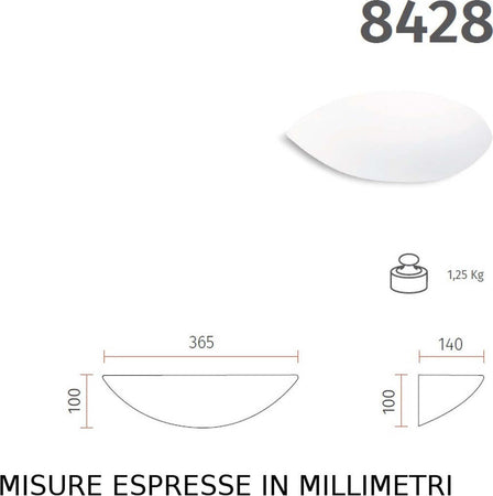 Applique-gesso-Belfiore-9010-ARIEL-XL-8428.41-E27-LED-lampada-parete-classica-moderna