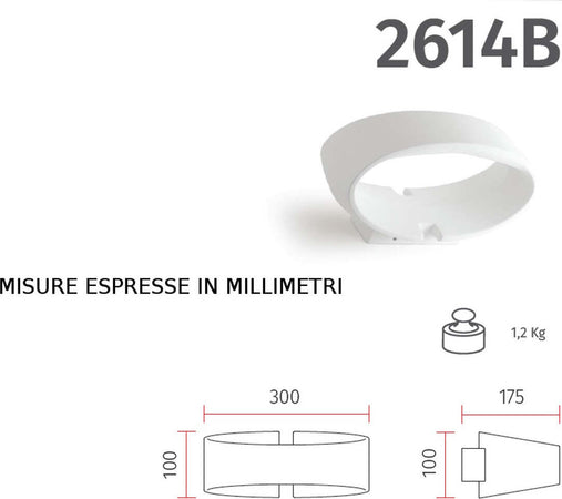 Applique-gesso-Belfiore-9010-ARMONIE-2614B.3048-LED-lampada-parete