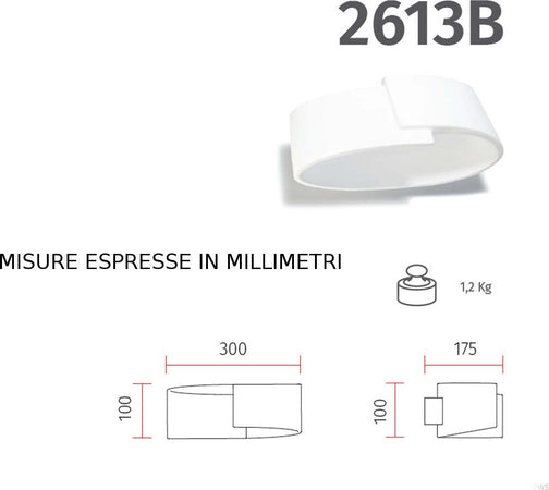 Applique-gesso-Belfiore-9010-ARMONIE-LEGATE-2613B-LED-lampada-parete