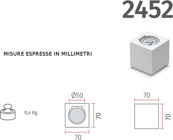 Applique-gesso-Belfiore-9010-ECNO-2452.35-GU10-LED-lampada-parete-monoemissione